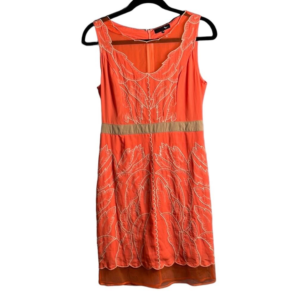 Ryu Orange Sleeveless With Leaf Embroidery Small